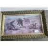 Image 1 : Charles M russell framed print in ornate frame. Measures 22x14 copy of 1904 image