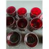 Image 3 : 18 pieces of ruby glass ware- 6 goblets