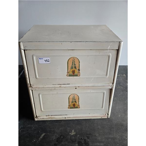 1950's tin metal bread box