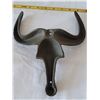 Image 3 : Cast iron, long horn bull, wall coat hooks.