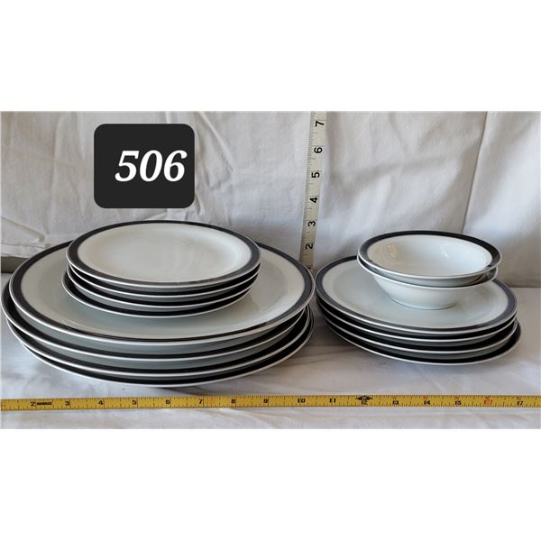 Vintage Belkraft, German porcelain fine china. Platinum trim, dishwasher safe. “Midnight La