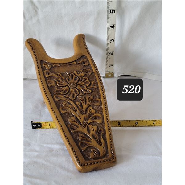 Carved wood boot jack.