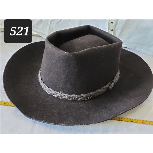 Vintage Smithbilt western hat. Heavy felt with leather braid cord.
