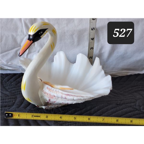 Large shell Swan vanity product holder.