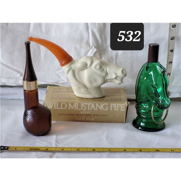 Avon collectable pipes & hose bottles.