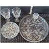 Image 2 : Pinwheel lead crystal. Cake platter, wine glasses & pickle dish.