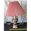 Image 1 : 1950's small 8” victorian style lamp. 16”H with shade.