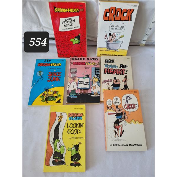 1970's & '80's pocket books. Broom-Hilda (Russel Myers) & Crock (Bill Rechin & Don Wilder)