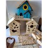 Image 4 : Box of wood crafting products.Patterns, letters, bird houses, trims etc.