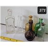 Image 1 : Vintage embossed bottles. WJ Fleming Prince Albert NWT, DR Bells Kingston Ont. & coloured bitters bo