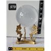 Image 1 : 4” crystal ball on brass stand.