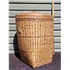 Image 5 : Large lined wicker laundry basket. Approx. 29” high.
