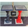 Image 1 : Granite base side tables.
