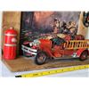 Image 2 : Metal and wood vintage Fire Engine display.