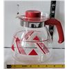 Image 1 : Vintage Melita, red patterned coffee carafe.
