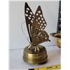 Image 3 : Brass musical, rotating butterfly & Brass tub soap dish.