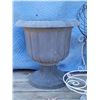 Image 2 : Outdoor plant urn 18”H. Metal rolling & stationary plant stands.