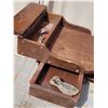 Image 2 : Vintage Cobbler's Bench with slide through drawer, storage & shoe moulds.