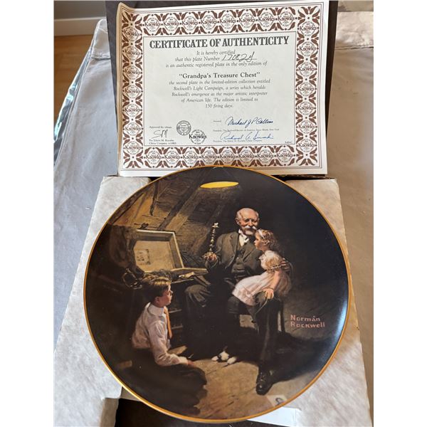 4 Plates: Father's Help, German Plate The Black Smith, Grandpa's Treasure Chest, The Pantry Raid