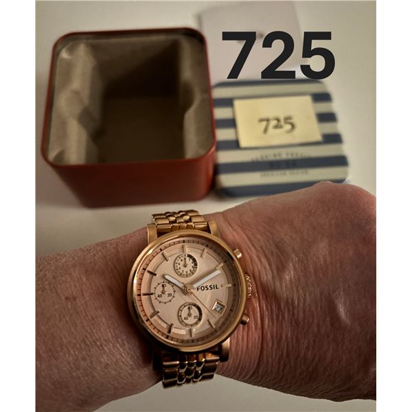 Rose Gold Fossil Ladies Watch - Brand New