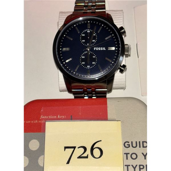 Pewter Men's Fossil Watch - Brand New Retail $195.00