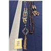 Image 1 : Blue & Gold Necklace; 2- Shell Necklaces