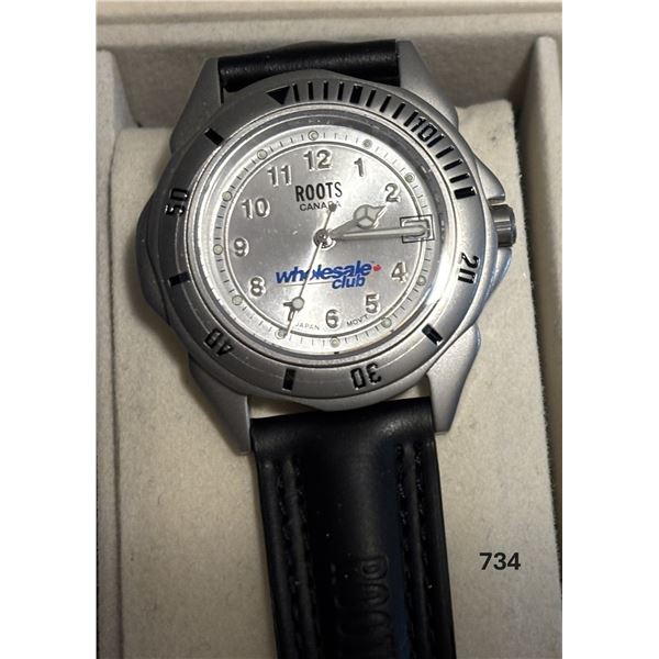 Roots Watch, Black Leather Band, Wholesale Club