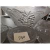 Image 4 : Clear Punch Bowl-Grape Design with 8 Glasses & Ladle