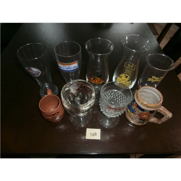 7 Tall Drink Glasses, Beer Stein, Mexican Coffee Mug