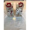 Image 1 : 2 x Tall Vases with Battery Operated Lights and Christmas Ornaments