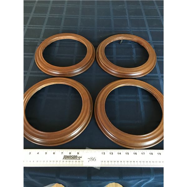 4 Wooden Decorative Plate Wall Holders for 8 1/2" Norman Rockwell Plates