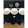 2 Crystal Candy Dishes & 3 Ceramic Vegetable Serving Dishes