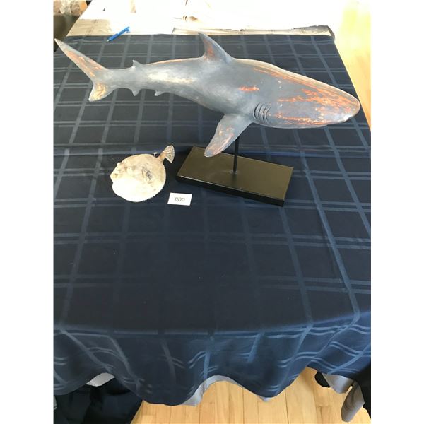 Decorative Shark and Blow Fish Dried (Real)