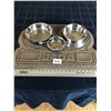 Image 1 : 3 x Dog Dishes; 1 x Dog Mat