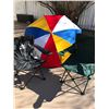 Image 1 : 2 x Folding Chairs; 1 Sun Umbrella