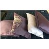 Image 1 : 4 Throw Pillows for Bed, etc. (3 Mauve, 1 White)