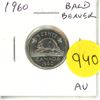 Image 1 : 1960 Bald Beaver Nickel 5 Cents. AU-50.