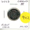 Image 1 : 2023 Canadian King Charles III Nickel 5 Cents. First issue of the new king. MS-63.