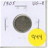 Image 1 : 1905 Canadian Edwardian Silver 10 Cents. VG-8.