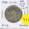 Image 1 : 1946 6/6 Silver 50 Cents. There is a Die Chip in the 6. F-12. Scarce.
