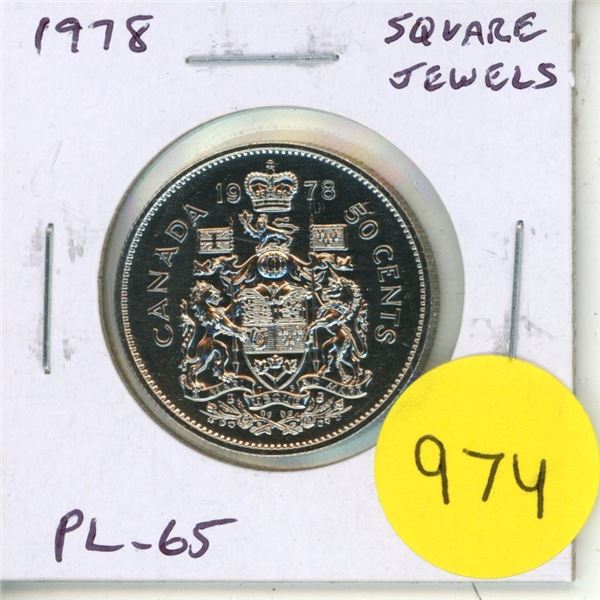 1978 Square Jewels 50 Cents. Proof Like.
