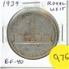 Image 1 : 1939 Royal Visit Canadian Silver Dollar. Commemorates the first visit by the King and Queen to Canad