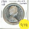 Image 1 : 1966 Large Beads Canadian Silver Dollar. MS-63. Cameo.