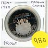 Image 1 : 1634 – 1984 Jacques Cartier Nickel Dollar. Proof with Ultra Heavy Cameo.