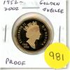 Image 1 : 1952 – 2002 Golden Jubilee Loonie Dollar. Proof with Ultra Heavy Cameo.