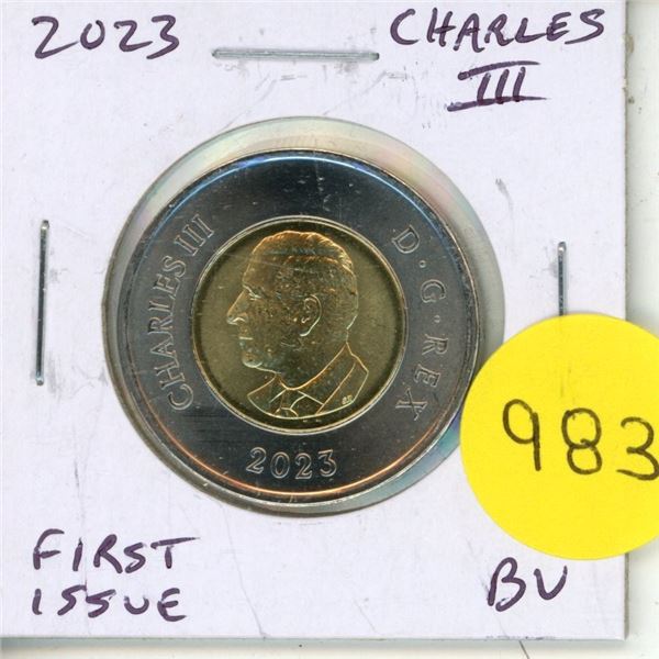 2023 Canadian King Charles III $2 Toonie. First issue of the new king. BU.