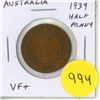 Image 1 : Australia. 1939 Half Penny. VF+.