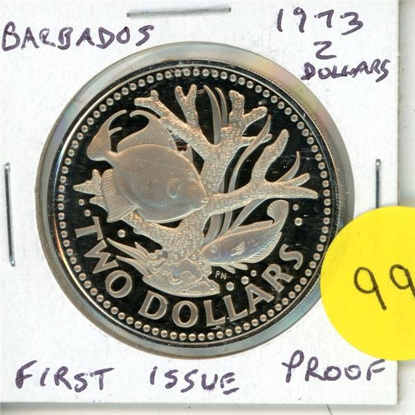 Barbados. 1973 $2. First issue of the newly independent nation. Fish and coral. Proof.