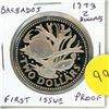 Image 1 : Barbados. 1973 $2. First issue of the newly independent nation. Fish and coral. Proof.