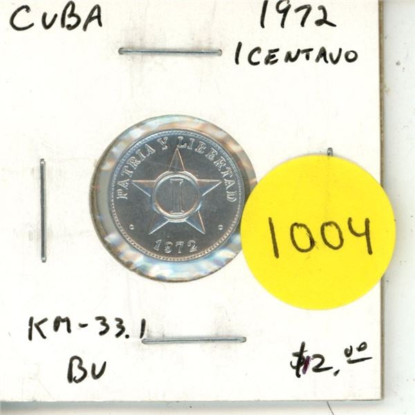 Cuba. 1972 1 Centavo. BU.